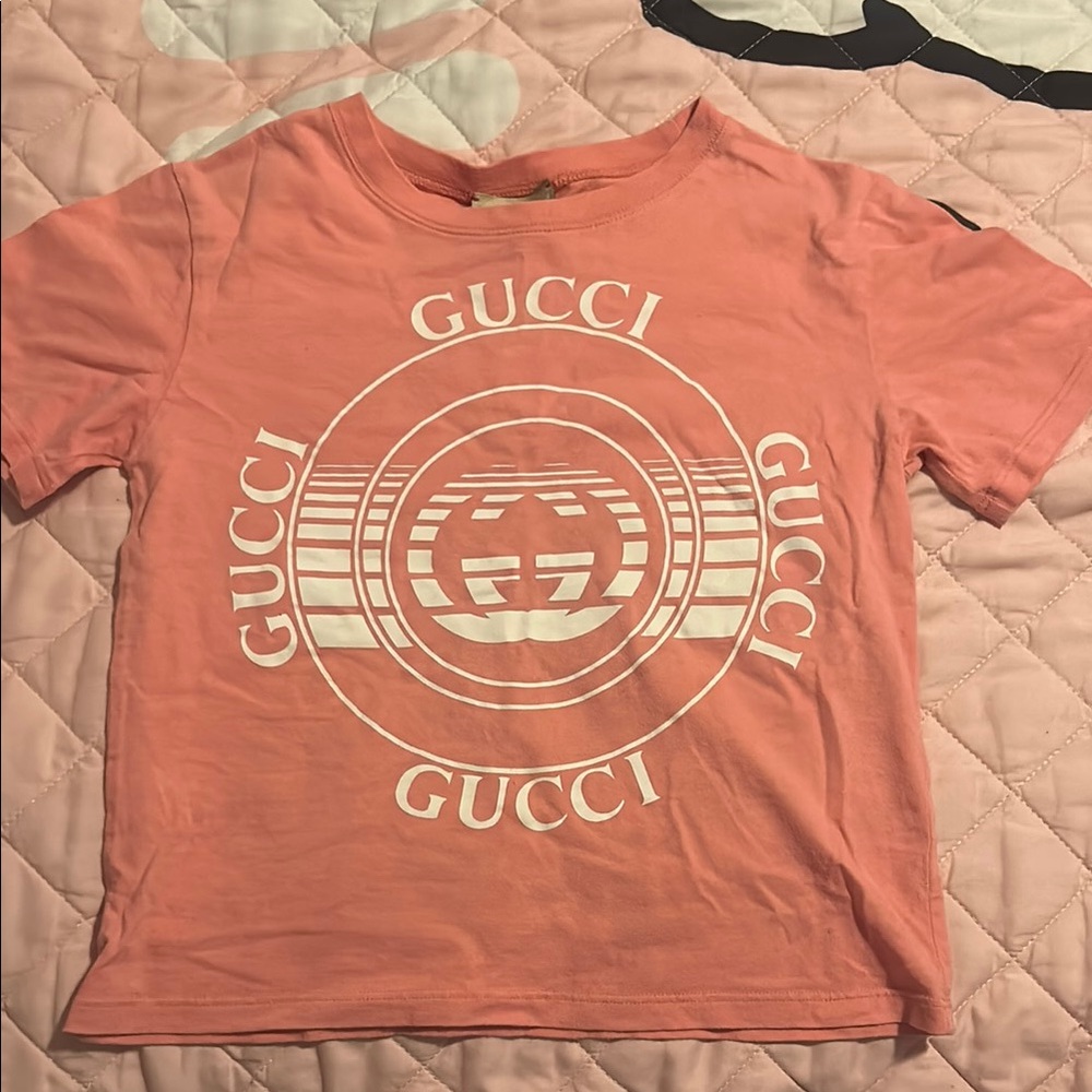 Gucci Pink Short Sleeve Tee with Iconic Logo